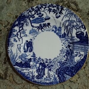 Royal Crown Derby Blue and White Serveware Plate